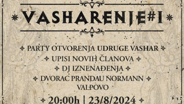 Udruga Vashar poziva na prvo Vasharenje