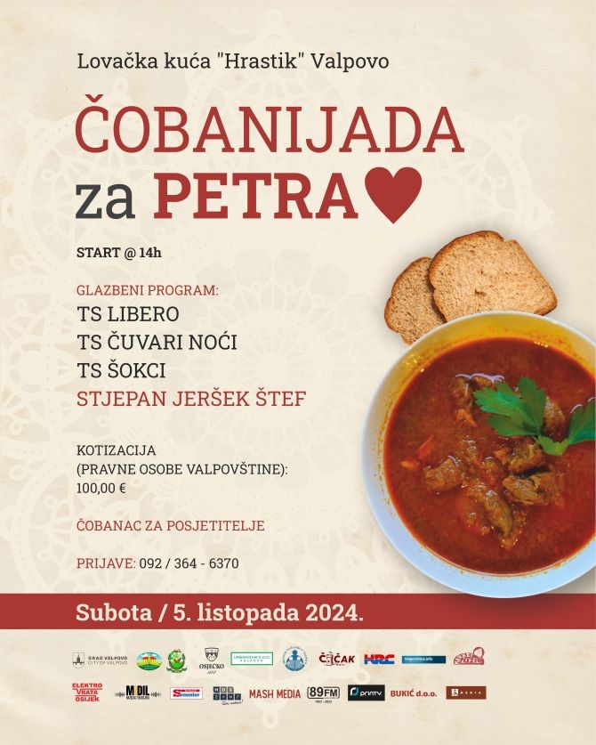 Humanitarna &quot;Čobanijada za Petra&quot; 5. listopada na Lovačkoj kući &quot;Hrastik&quot;