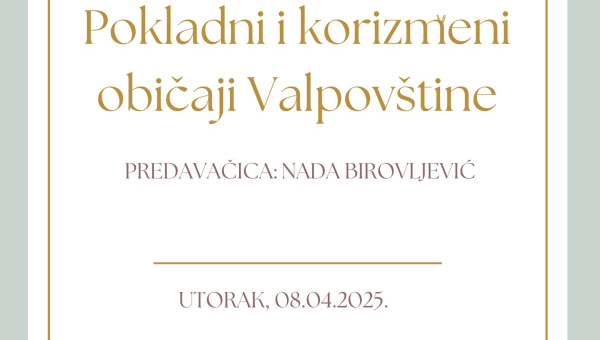 Predavanje Nade Birovljević o korizmenim običajima