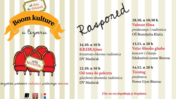 Boom kulture u Bizovcu od 15.10. do 15.11.2025.